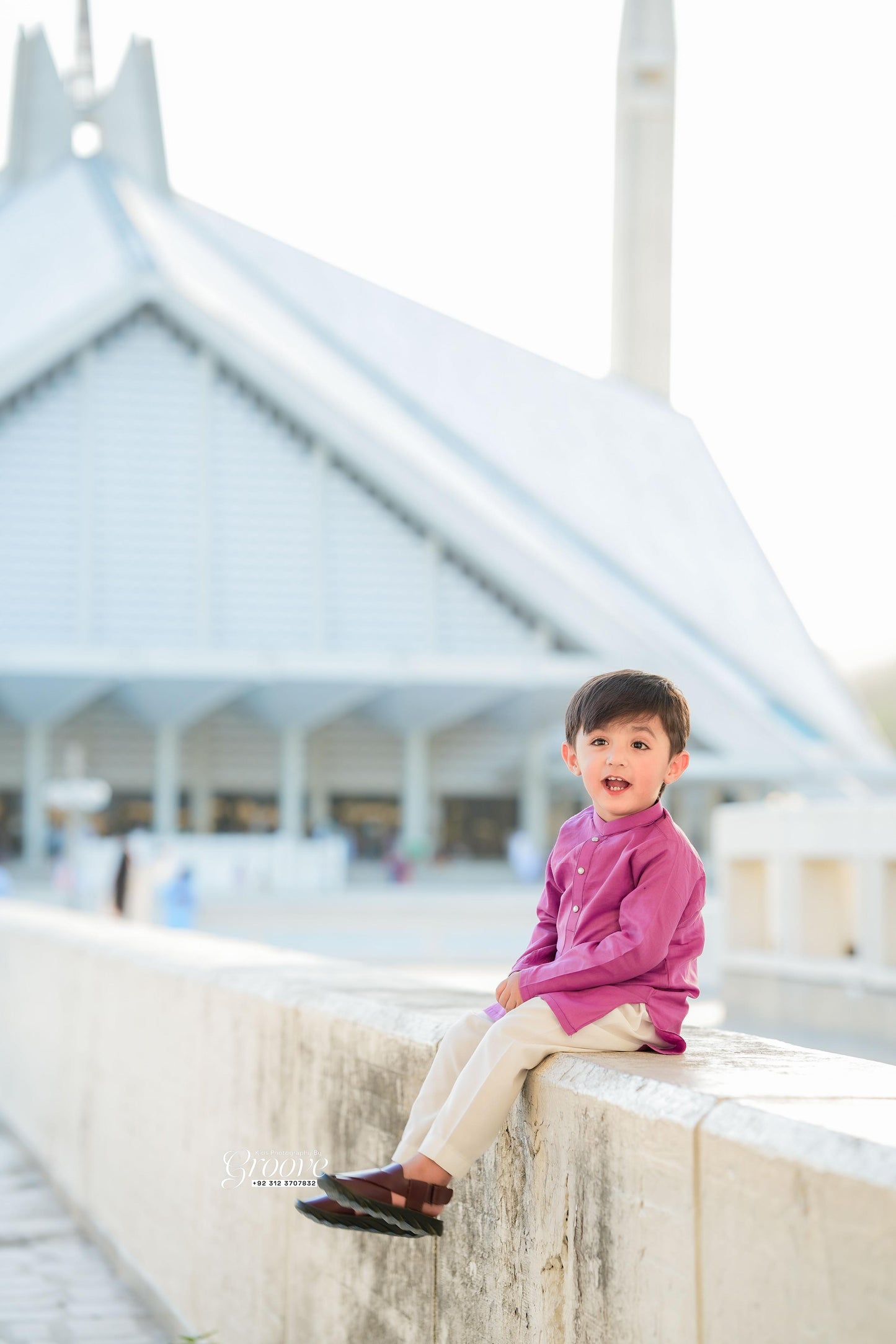 Orchid purple kurta with white pajama