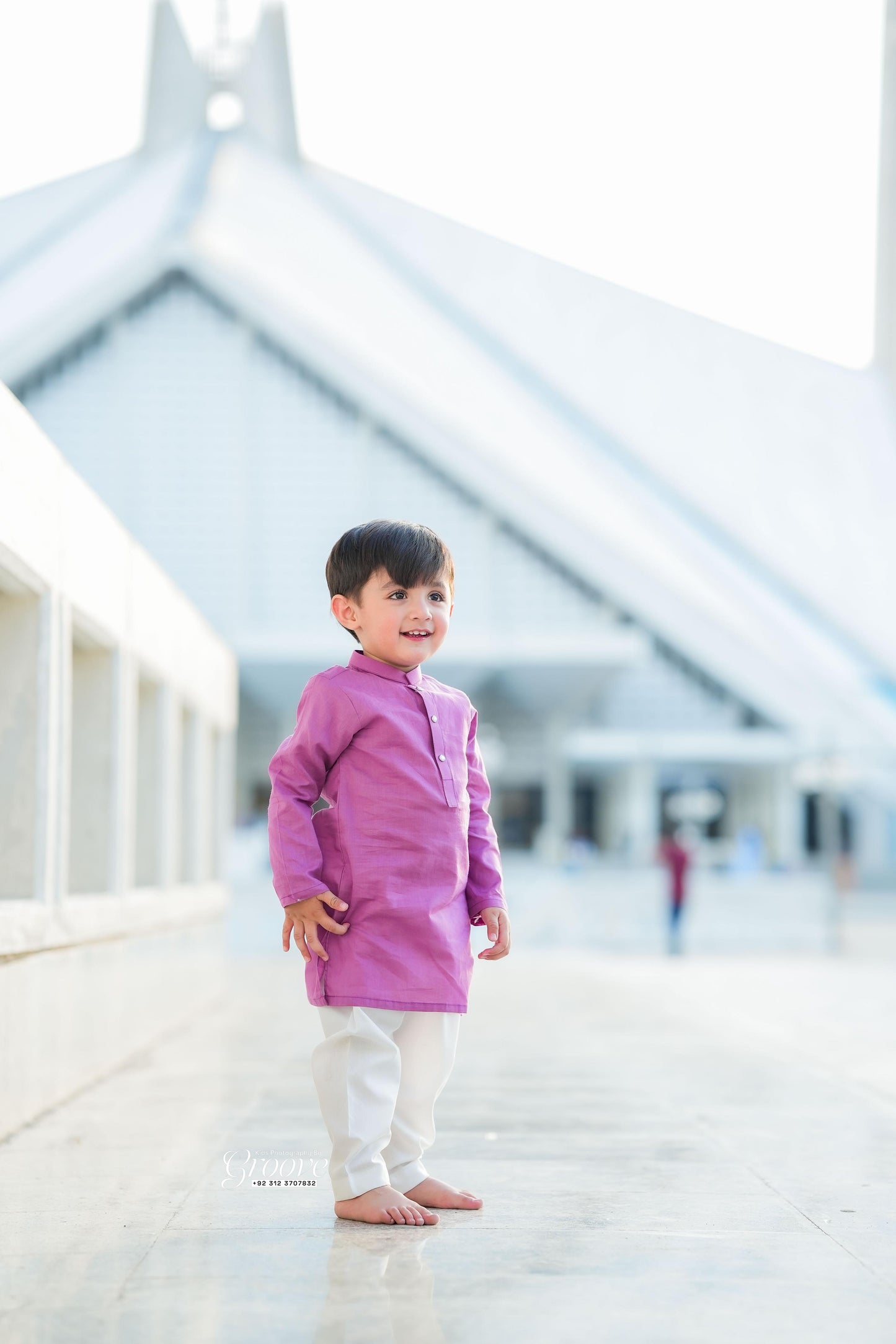 Orchid purple kurta with white pajama