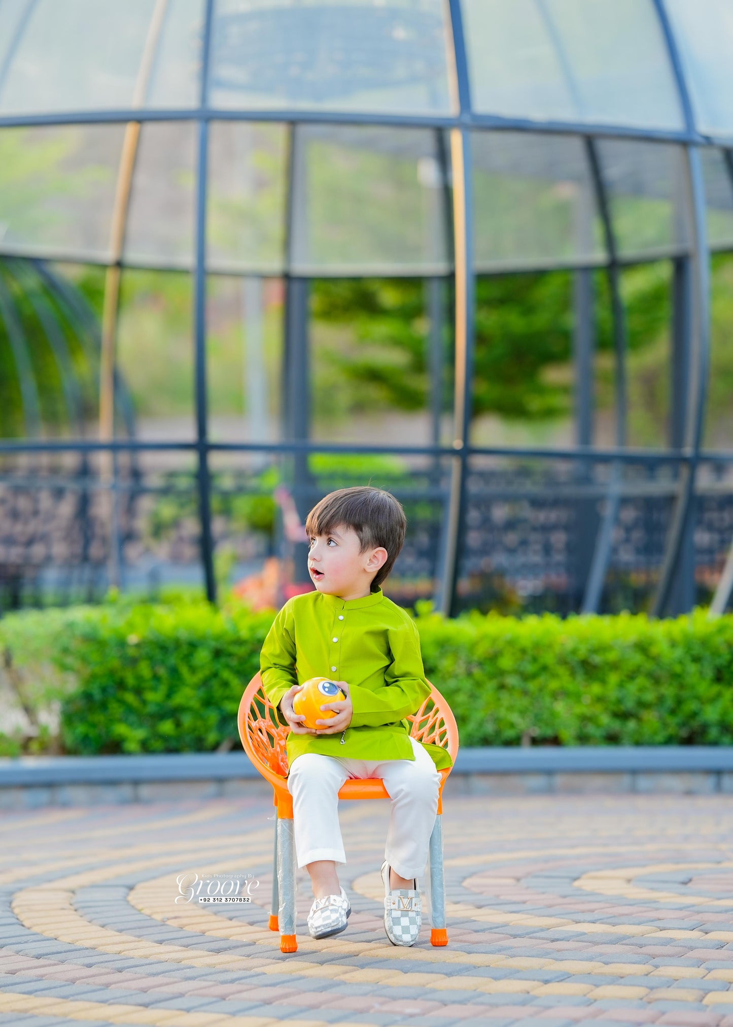 Green kurta with white pajama