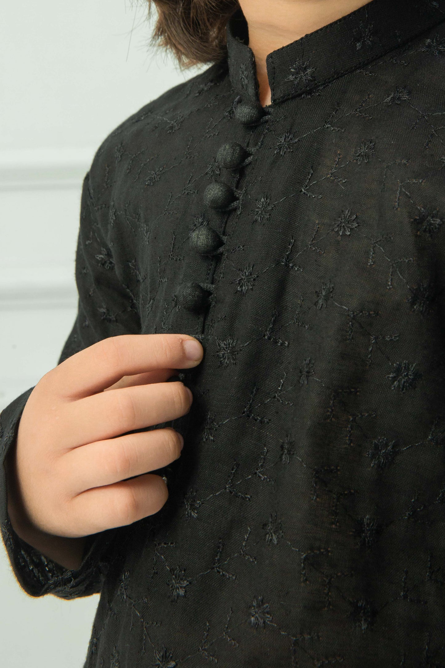 Black Kurta with white pajama