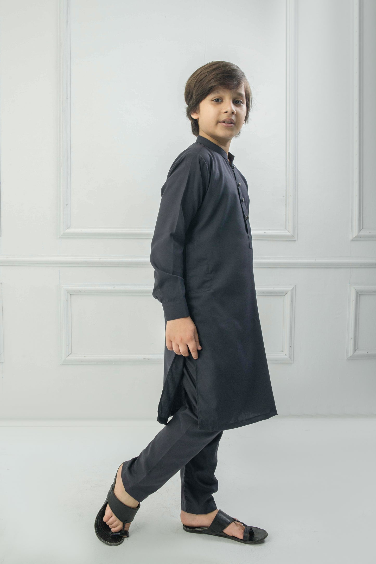 Charcoal grey kurta pajama
