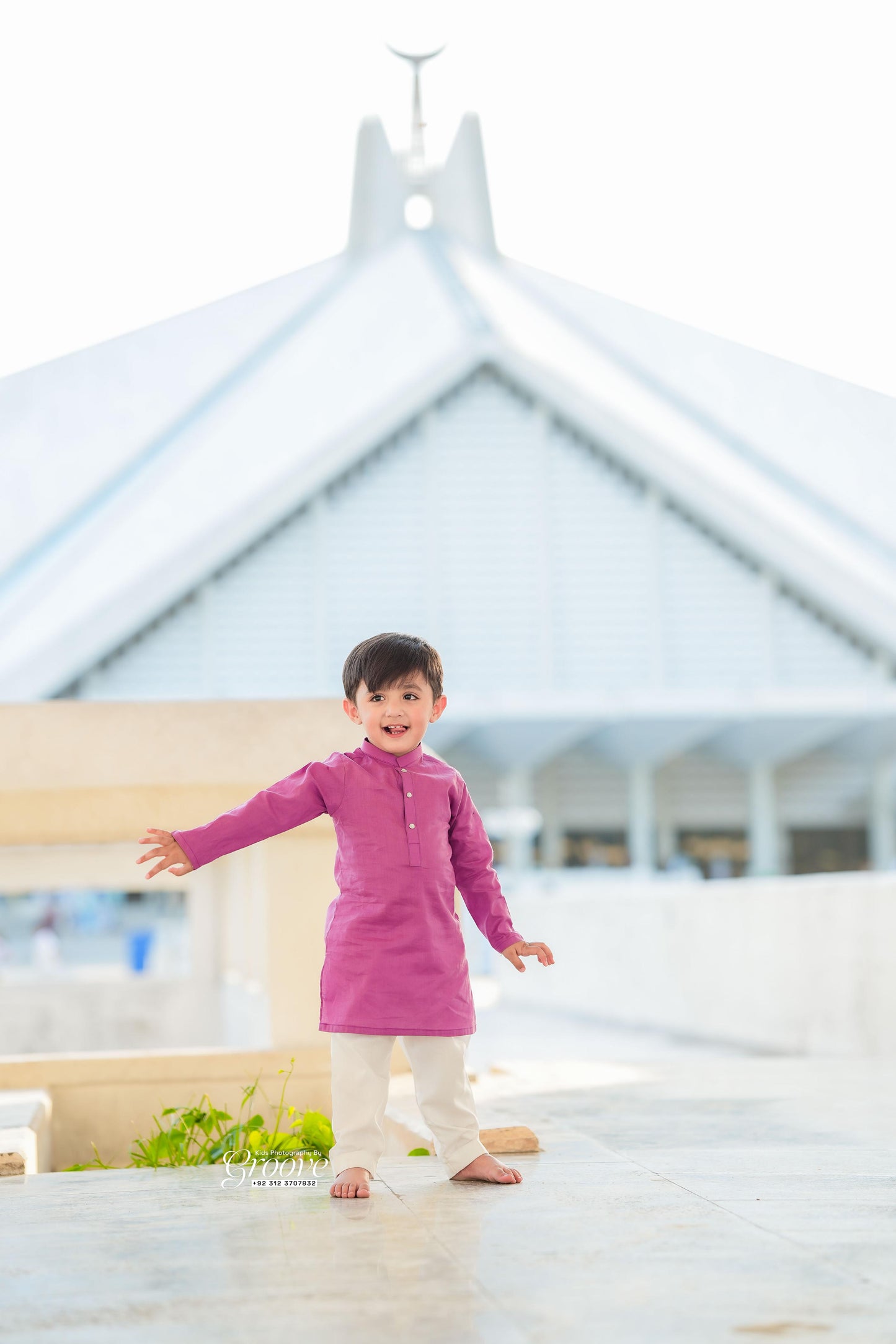 Orchid purple kurta with white pajama