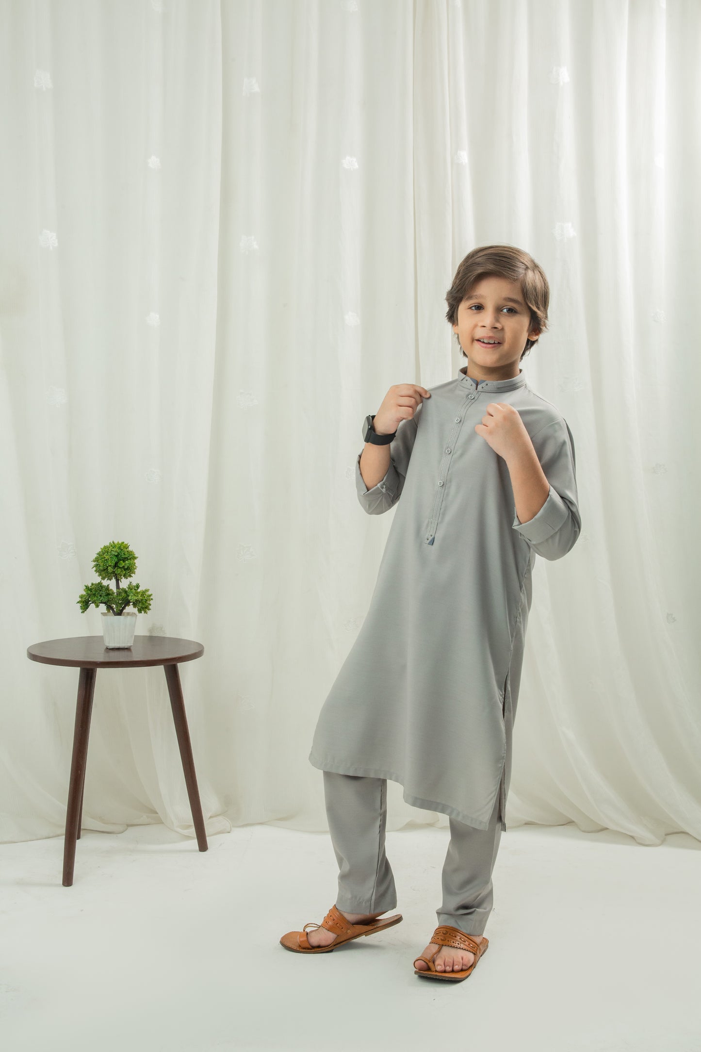 Light grey kurta pajama