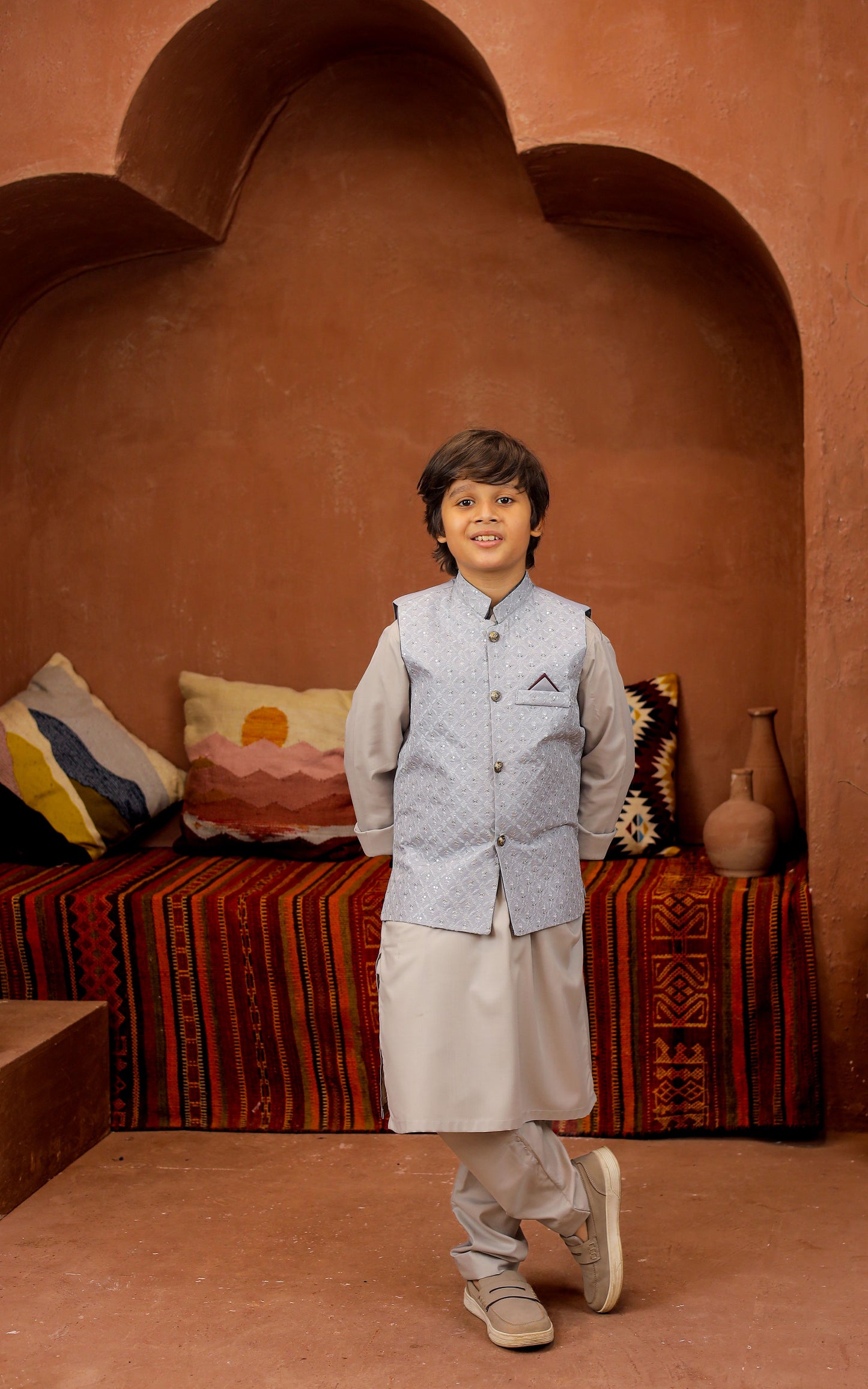 Light grey waiscoat set