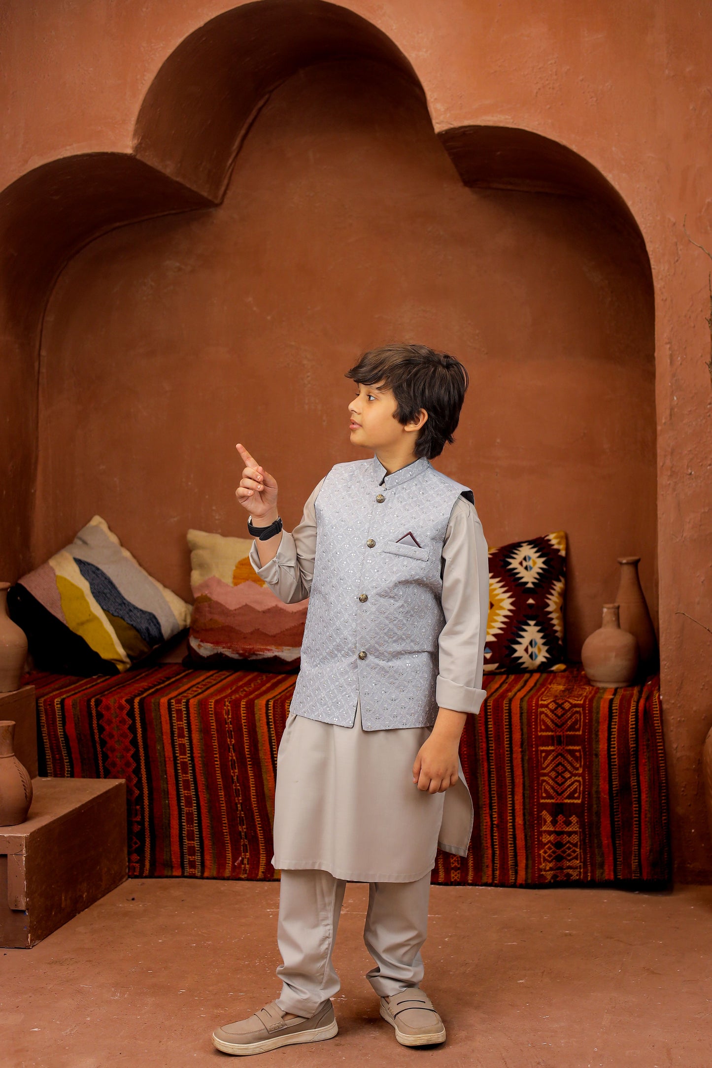 Light grey waiscoat set