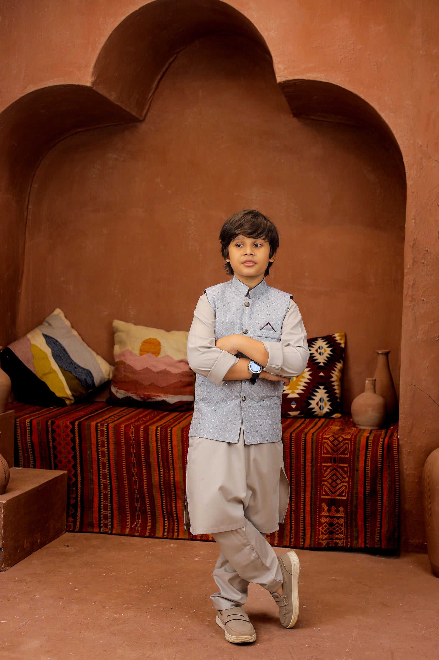 Light grey waiscoat set