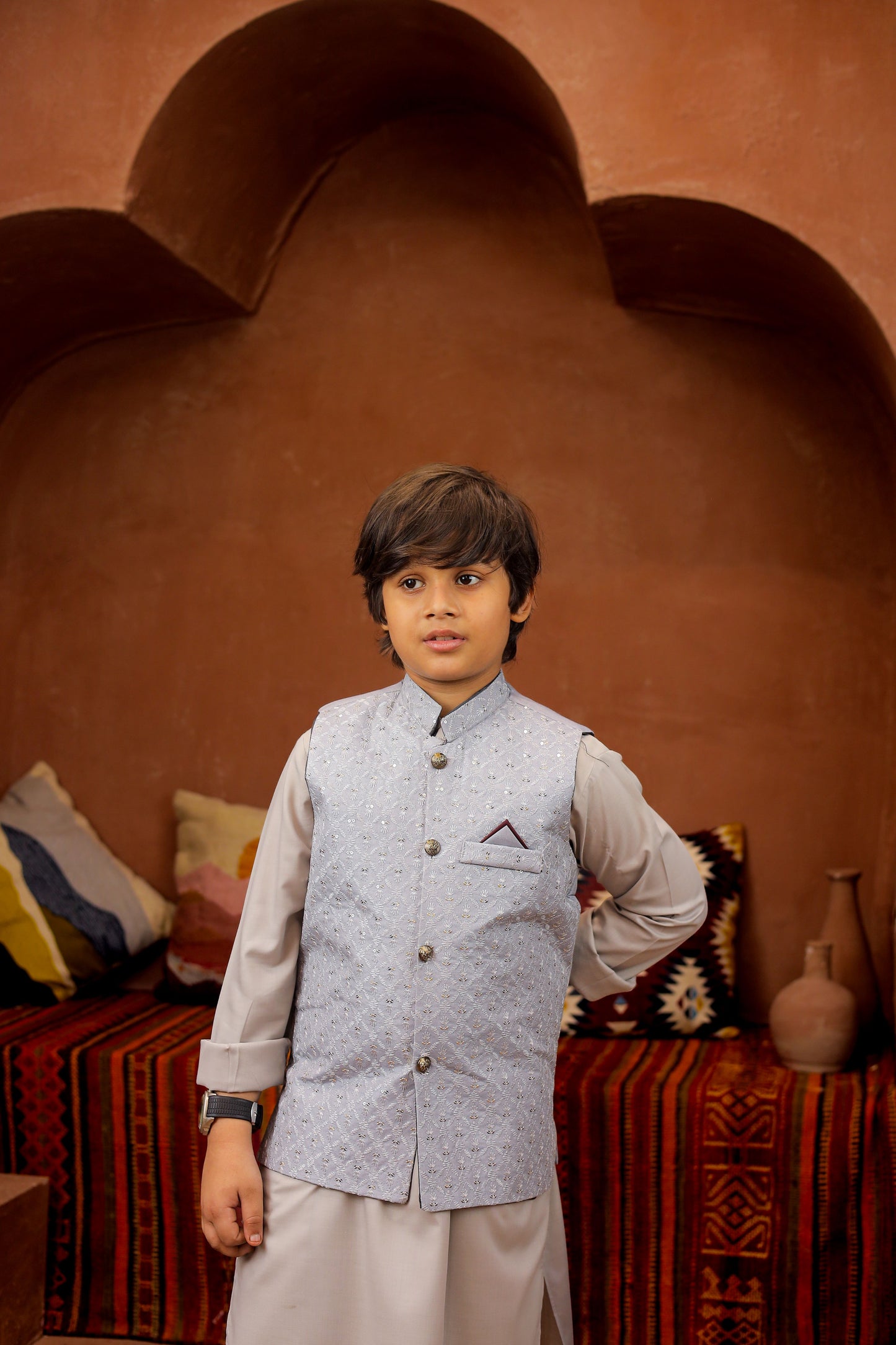 Light grey waiscoat set