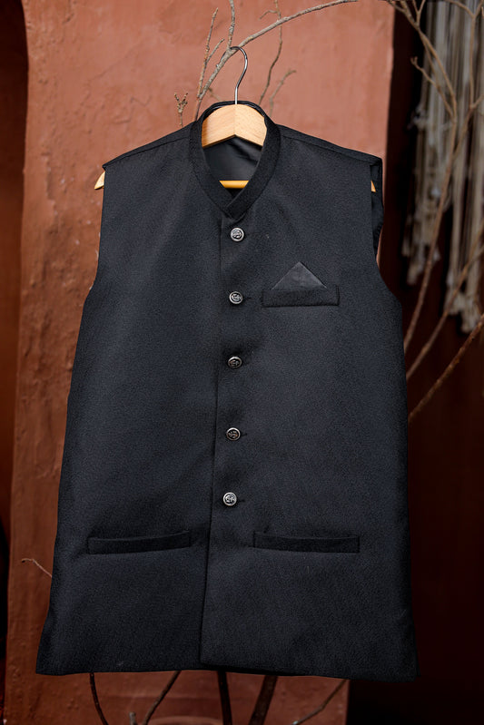 Black Waiscoat Plain