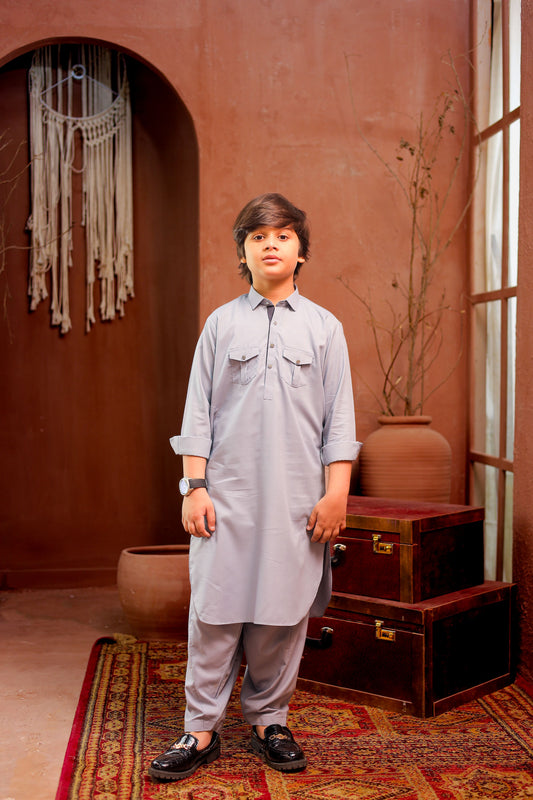 Light Grey Kameez Shalwar