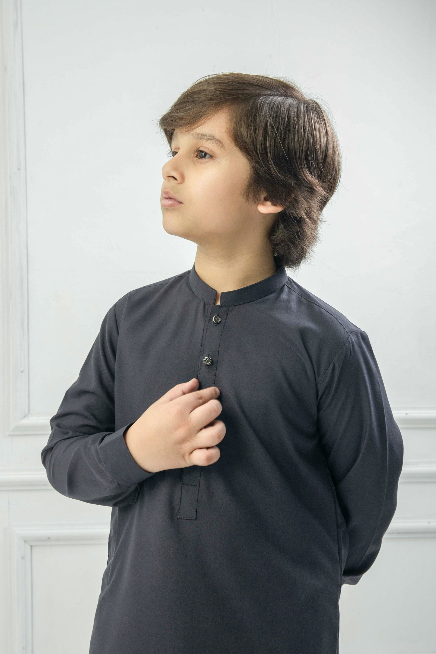 Charcoal grey kurta pajama