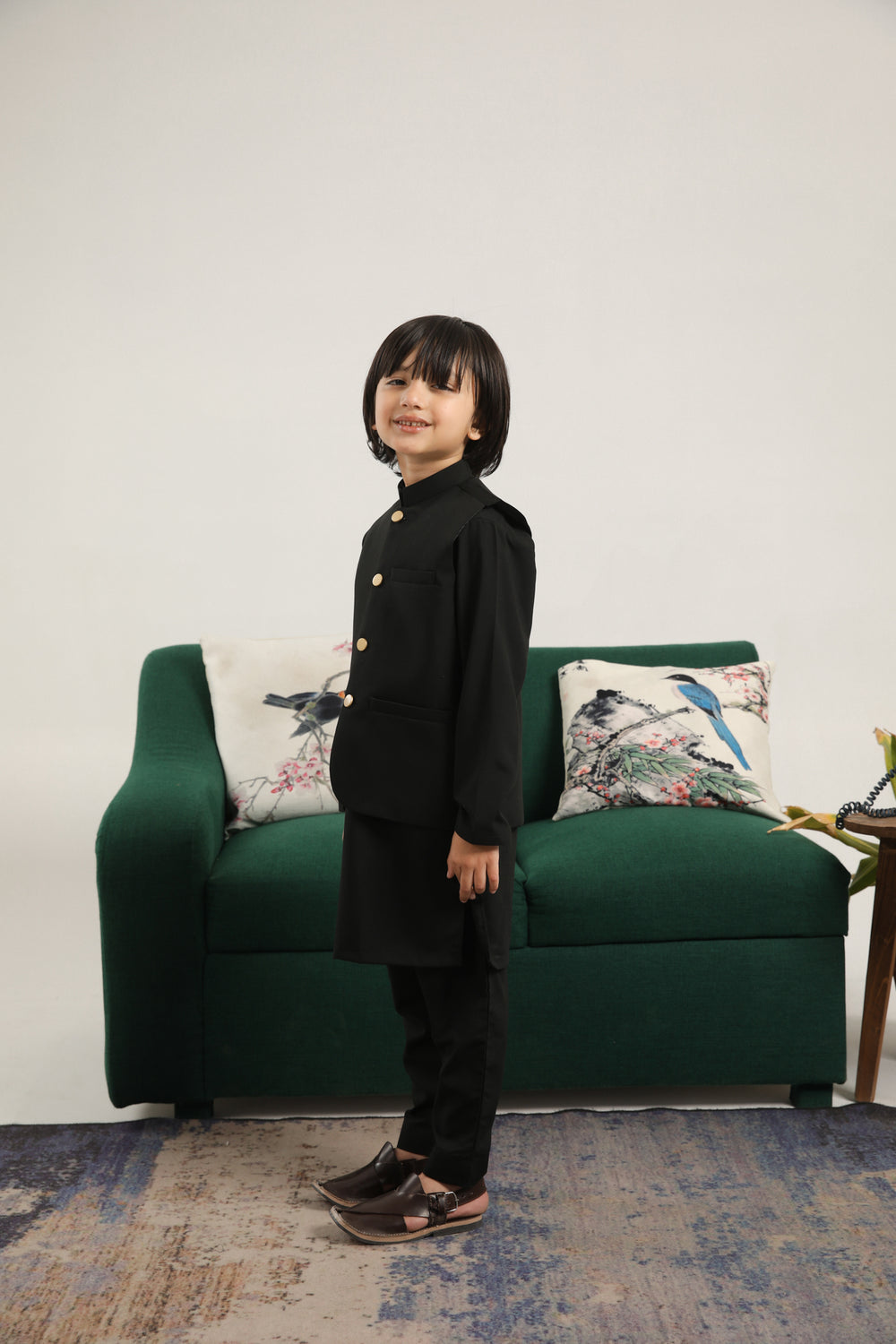 Black Kurta Trouser with Blended Waistcoat