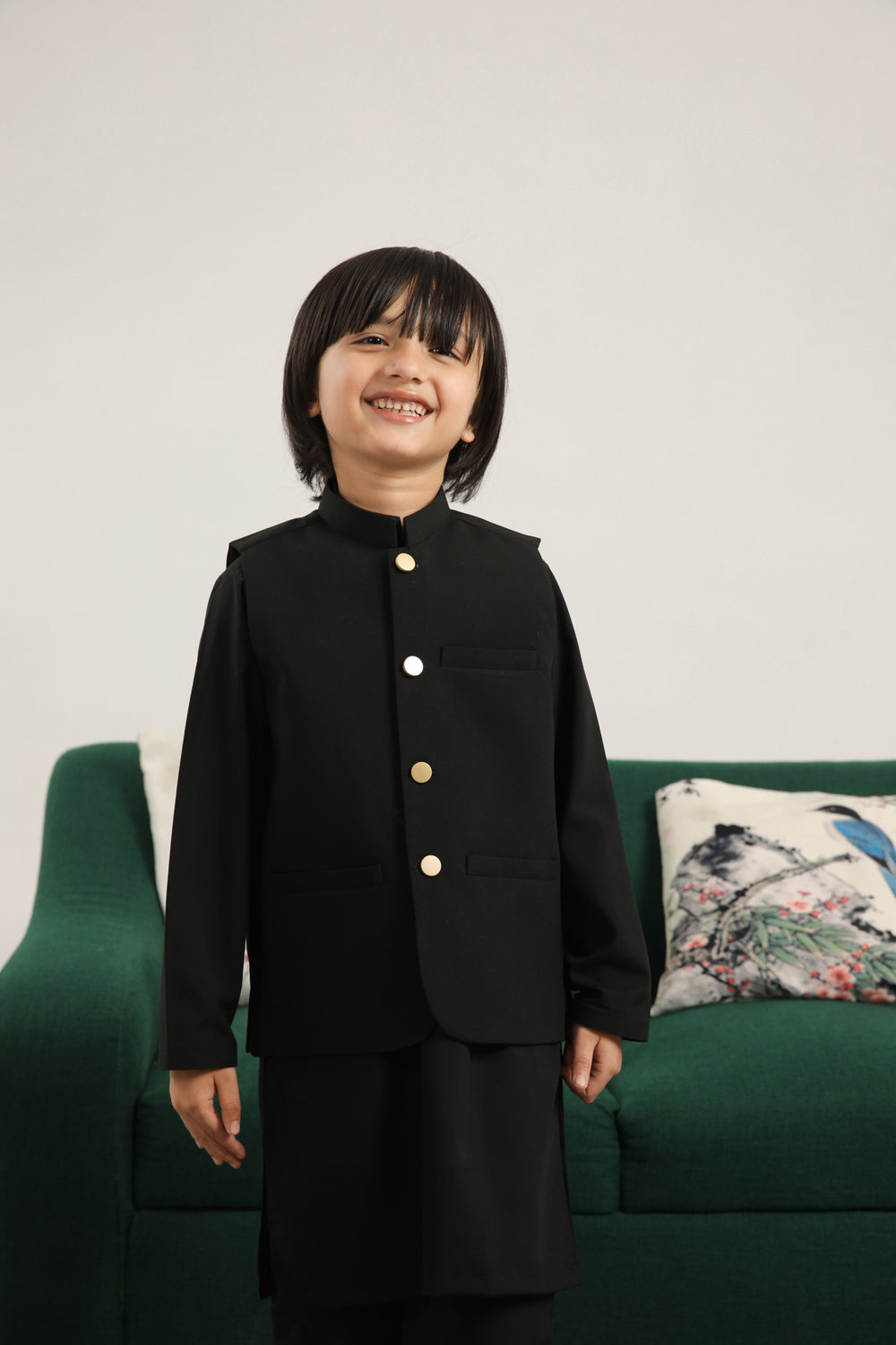 Black Kurta Trouser with Blended Waistcoat