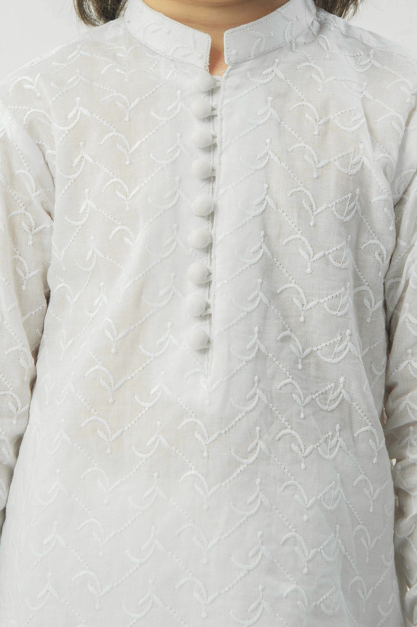 White kurta with white pajama