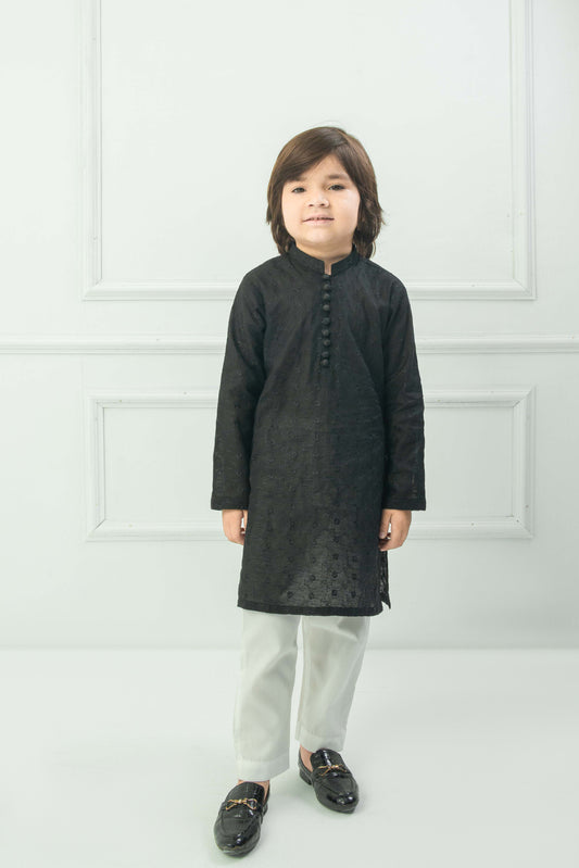 Black Kurta with white pajama