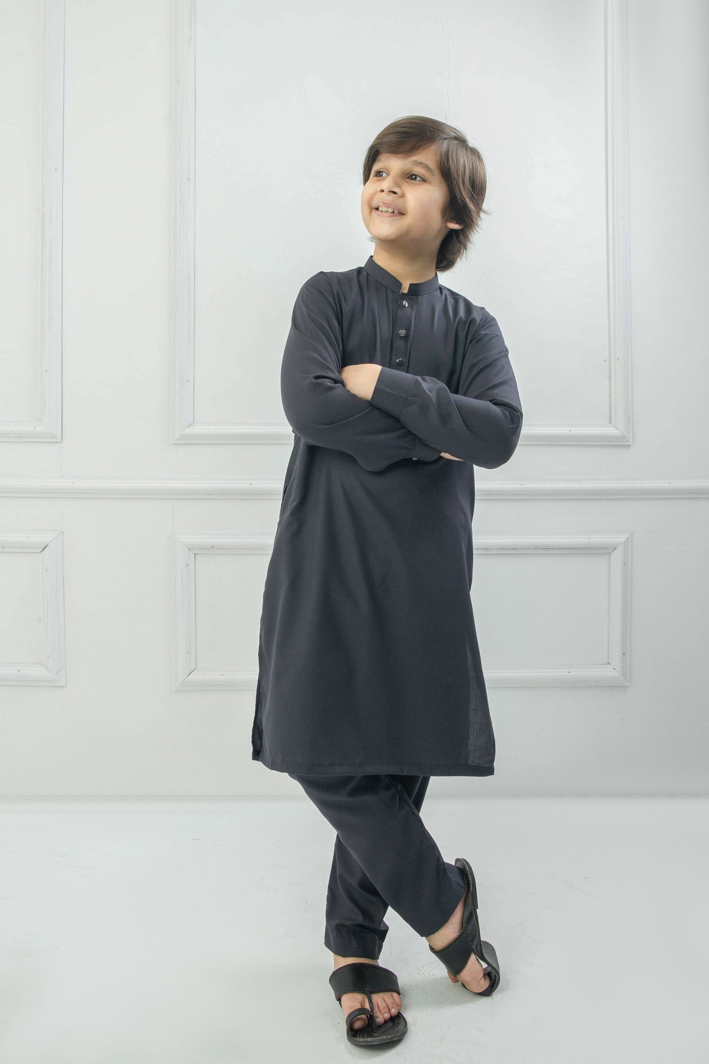 Charcoal grey kurta pajama