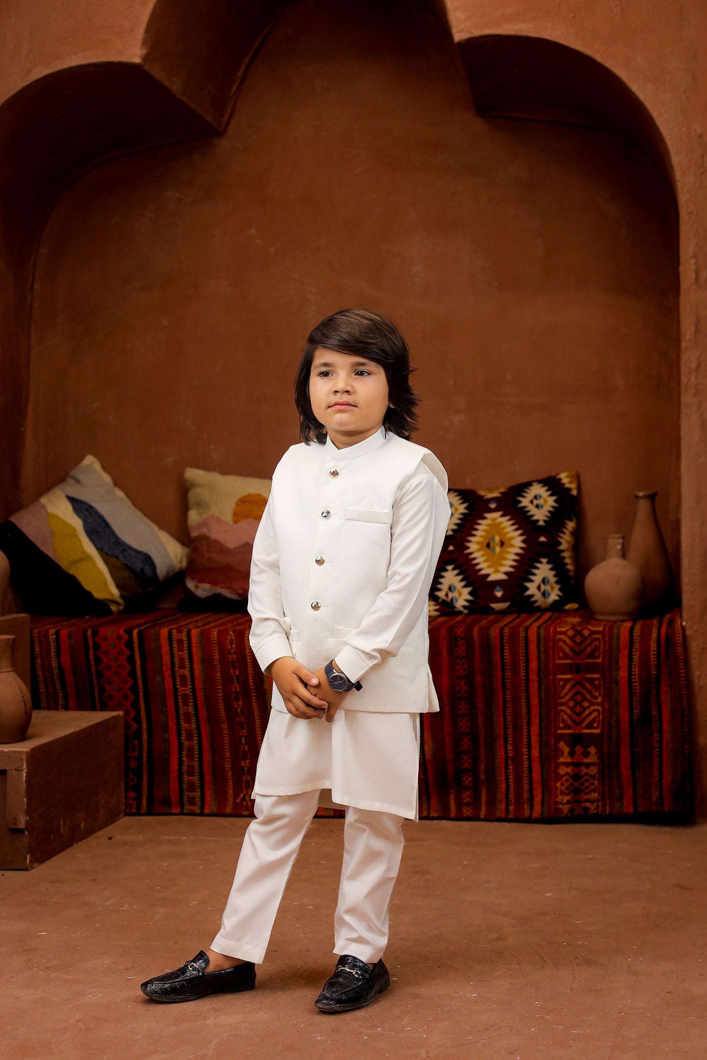 Off-white waiscoat set